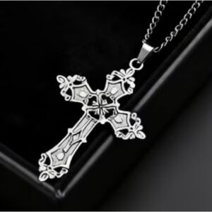 NIB - Silver Cross Pendant Necklace.